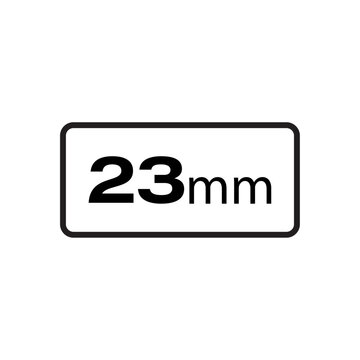 23 millimeters icon vector illustration size template