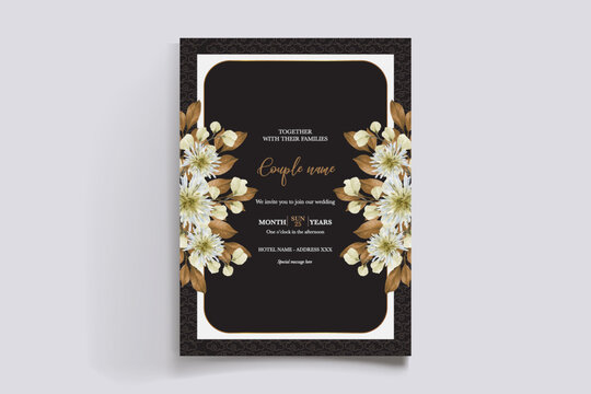 Wedding invitation with floral accents and elegant typography