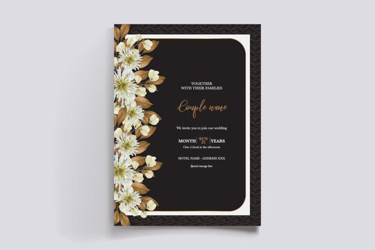 Wedding invitation with floral accents and elegant typography