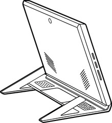 Poster - Modern tablet device drawing perfect for technology layouts and presentations