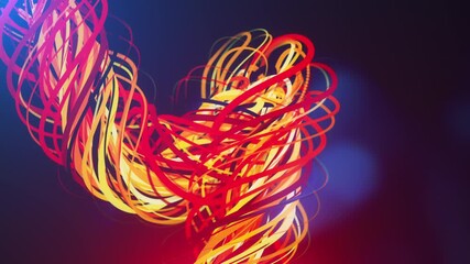 Poster - Abstract Colorful splines. Computer generated 3d render