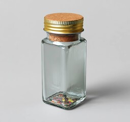 Fototapete - Artistic rendering of a glass bottle with silver cap minimalist design studio setting