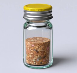 Fototapete - Rendering of a glass bottle with a silver cap on standard scale studio setting high detail