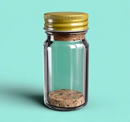 Fototapete - Artistic rendering of a glass bottle with silver cap studio digital art minimalist close-up modern design 

