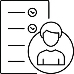 Poster - Influencer checklist line art icon for social media and content creation isolated on transparent background