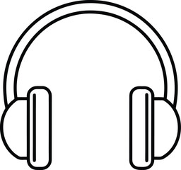 Poster - Stylized line art headphones icon with a minimalist design isolated on transparent background