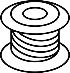 Poster - Line art filament spool icon for 3d printing and technology concepts isolated on transparent background