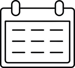 Poster - Clean line art calendar icon representing content planning and scheduling isolated on transparent background