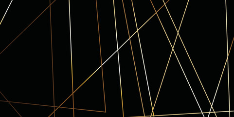 Poster - Futuristic digital smoke motion backdrop technology texture. Abstract black background with golden and orange lines .golden geometric random chaotic creative lines background backdrop 