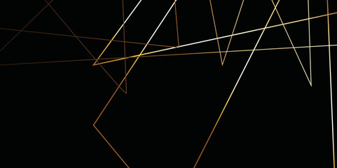 Poster - Luxury modern technology concept diagonal line .Abstract black background with golden and orange lines .golden geometric random chaotic creative lines