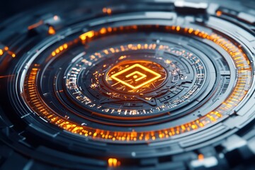 Leinwandbilder - Futuristic Abstract Digital Design with Glowing Elements and Circuits