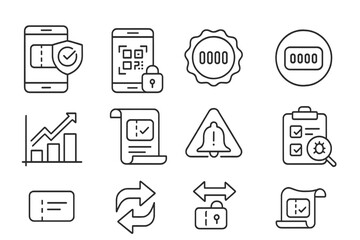 Poster - Security, privacy outline icon set. safety, protection, technology, lock, mobile icons