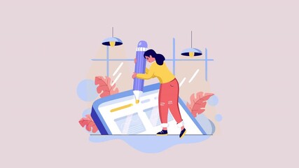 User Interface Testing and Development is a flat character explainer scene perfect for startup videos, business presentations, or UI/UX concept animations.