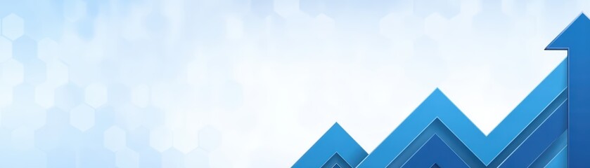 Poster - Business growth concept, blue arrows rising diagonally on digital background, for Advertise, for banner, with copy space
