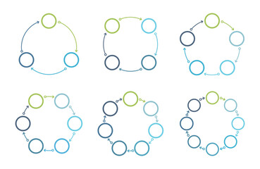 Poster - Circle diagram templates - 3, 4, 5, 6, 7 and 8 parts, circle infographics set, vector eps10 illustration