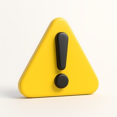 Poster - Yellow warning triangle with black exclamation mark isolated on white background