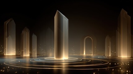 Poster - Abstract quantum computing backdrop with glowing gates and symbolic pathways