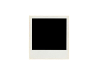 Leinwandbilder - Vintage blank instant photo frame with a textured offwhite border and empty square space.