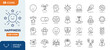 © Cetacons - Happiness line editable icon set. Editable stroke. Vector illustration