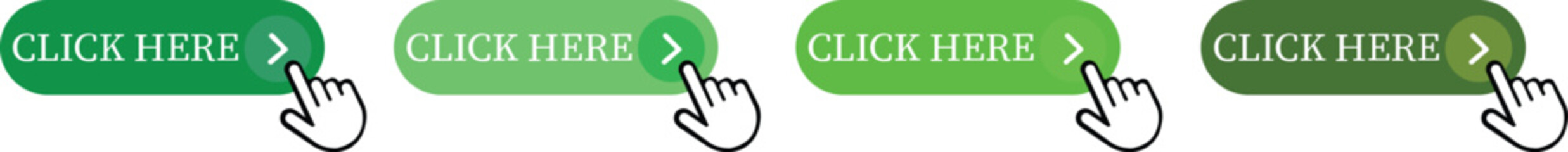 Fototapete - Click Here Button Icon set.Pointer Click button. Modern action button mouse click symbol. Computer mouse click cursor or Hand pointer symbol. Cursor arrow icon. Clicking finger. Vector illustration.