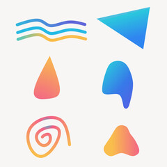 Wall Mural - Colorful gradient abstract shape collection
