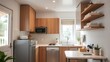 © quanlun - Modern compact kitchen with essential appliances, showcasing a clean and functional residential space.
