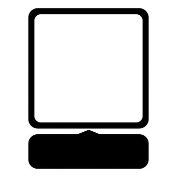 Minimalist black computer monitor outline sleek design modern aesthetic isolated on transparent background