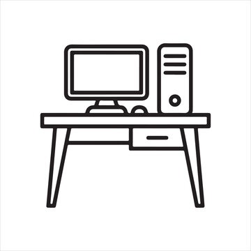 Desktop Computer Table Icon