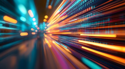 Poster - Dynamic Light Trails in a Futuristic Setting