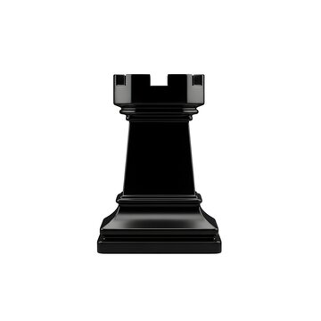 Black Chess Pieces Isolated on White Background