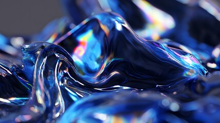 Poster - Abstract Iridescent Liquid Waves