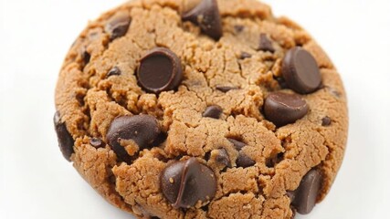 Aufkleber - A delicious-looking chocolate chip cookie on a clean white surface