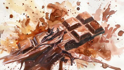 Aufkleber - A photograph of a single-serving chocolate bar placed on a table