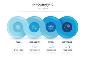 Leinwandbilder - Loop infographic loop circle diagram. Business presentation template.