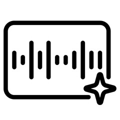 Poster - AI-generated Sound Waveform Graphic icon with Star Sparkle on White Background