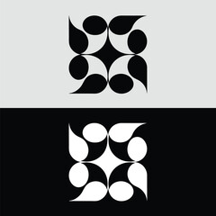 Poster - An intricate geometric pattern showcases a harmonious blend of circles and teardrop shapes, forming a visually appealing and balanced abstract design