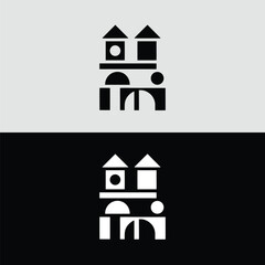 Poster - A charming stack of building blocks forms a whimsical castle, showcasing a playful and creative design ideal for a childrens brand or educational material