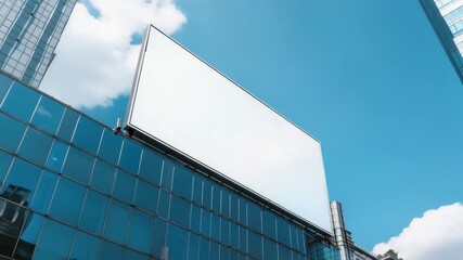 Aufkleber - A large advertisement sign on the side of a building in an urban environment