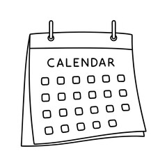 Aufkleber - Hand drawn calendar icon agenda schedule planning reminder doodle style