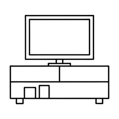 Aufkleber - Television and stand line art vector illustration for design use