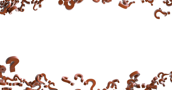 Infinite question marks, original 3d rendering