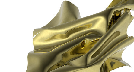Poster - Shiny golden fabric flowing and luxurious