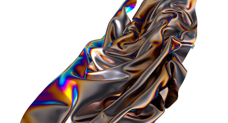 Poster - Metallic fabric with an iridescent sheen flowing gracefully