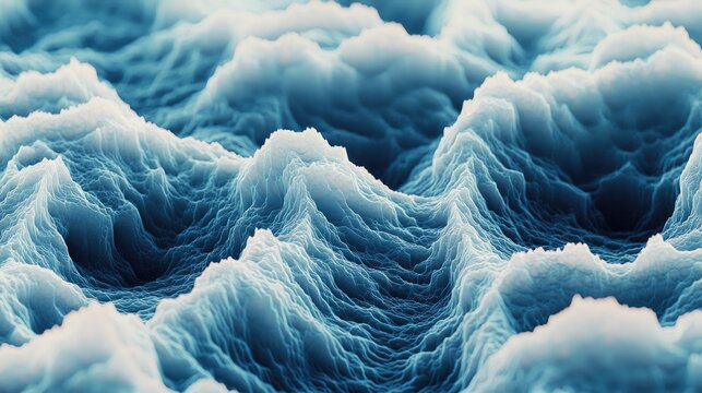 Abstract fluid motion of soft blue waves, radiating peace and serenity, with a subtle glow enhancing the effect.