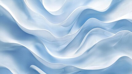 Aufkleber - Elegant abstract waves in soft blue and white hues, blending seamlessly to create a smooth, tranquil design.