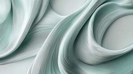 Aufkleber - Elegant abstract waves in soft blue and white hues, blending seamlessly to create a smooth, tranquil design.