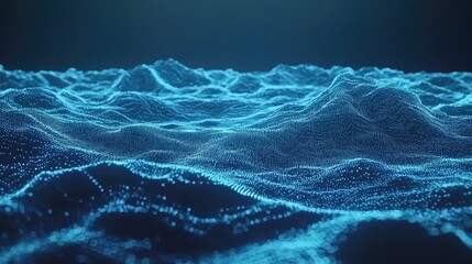 Aufkleber - Elegant digital motion lines glowing with futuristic blue and white tones, perfect for modern tech-inspired visuals.
