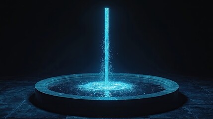 Aufkleber - Futuristic sci-fi scene with a radiant blue energy vortex pulling light particles into a deep cosmic whirlpool.