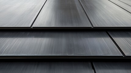 Poster - Industrial elegance captured in overlapping black metal sheets, with subtle reflections adding depth and sophistication.