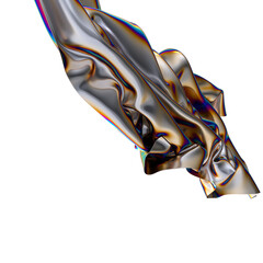 Poster - Shimmering metallic fabric catching the light with a rainbow of colors
